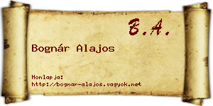 Bognár Alajos névjegykártya